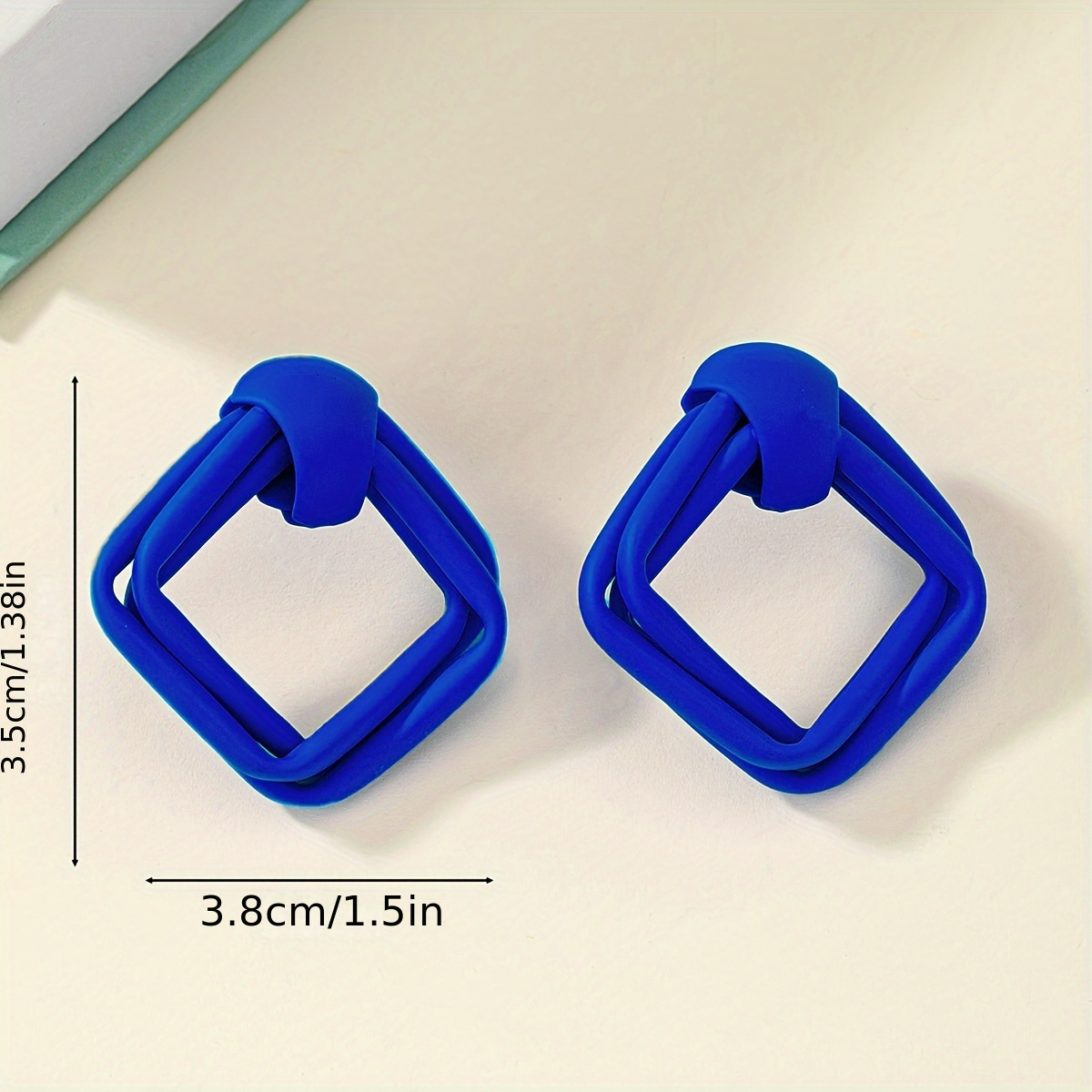 Green Geometric Stud Earrings for Summer Party